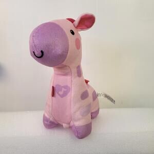 Fisher-Price Soothe & Glow Giraffe plush toy in pink and purple. 8"Lx4"W clean